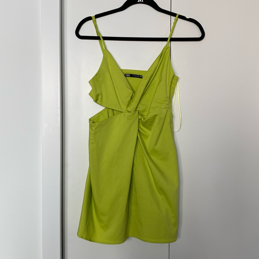 Zara Size Small Neon Cutout Mini Dress
